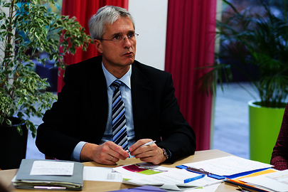 Ralf Geßner beim Gespräch mit der JOB gGmbH